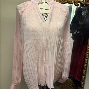 Elegant Pink Pleated Women's Top